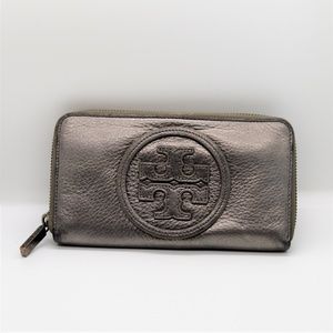 Tory Burch Metallic Zipper Wallet